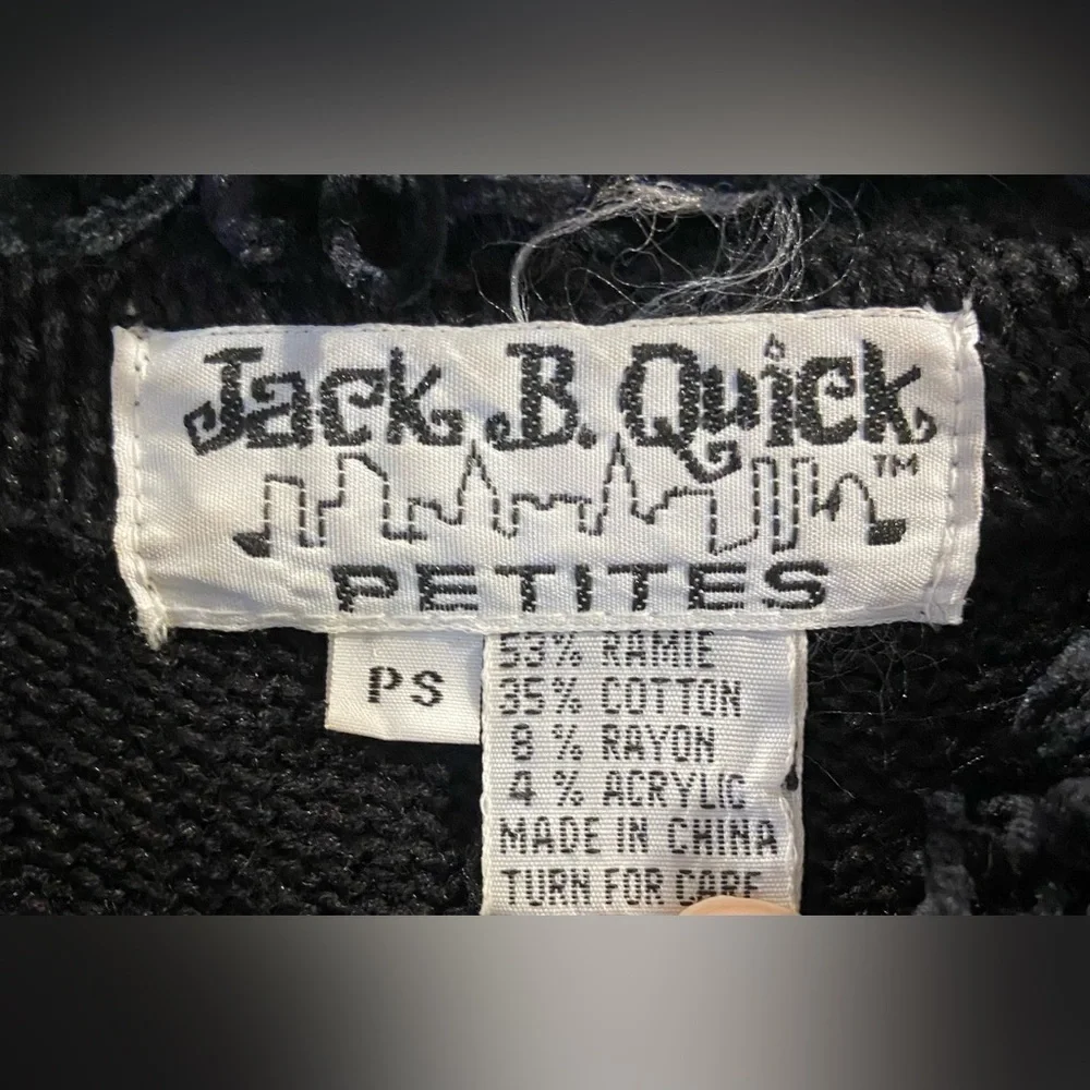 Jack B Quick Black Collared Christmas Reindeer Embellished Cardigan Petite Small